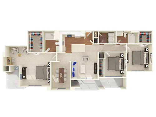 Floor plan Three Bedroom Two Bath