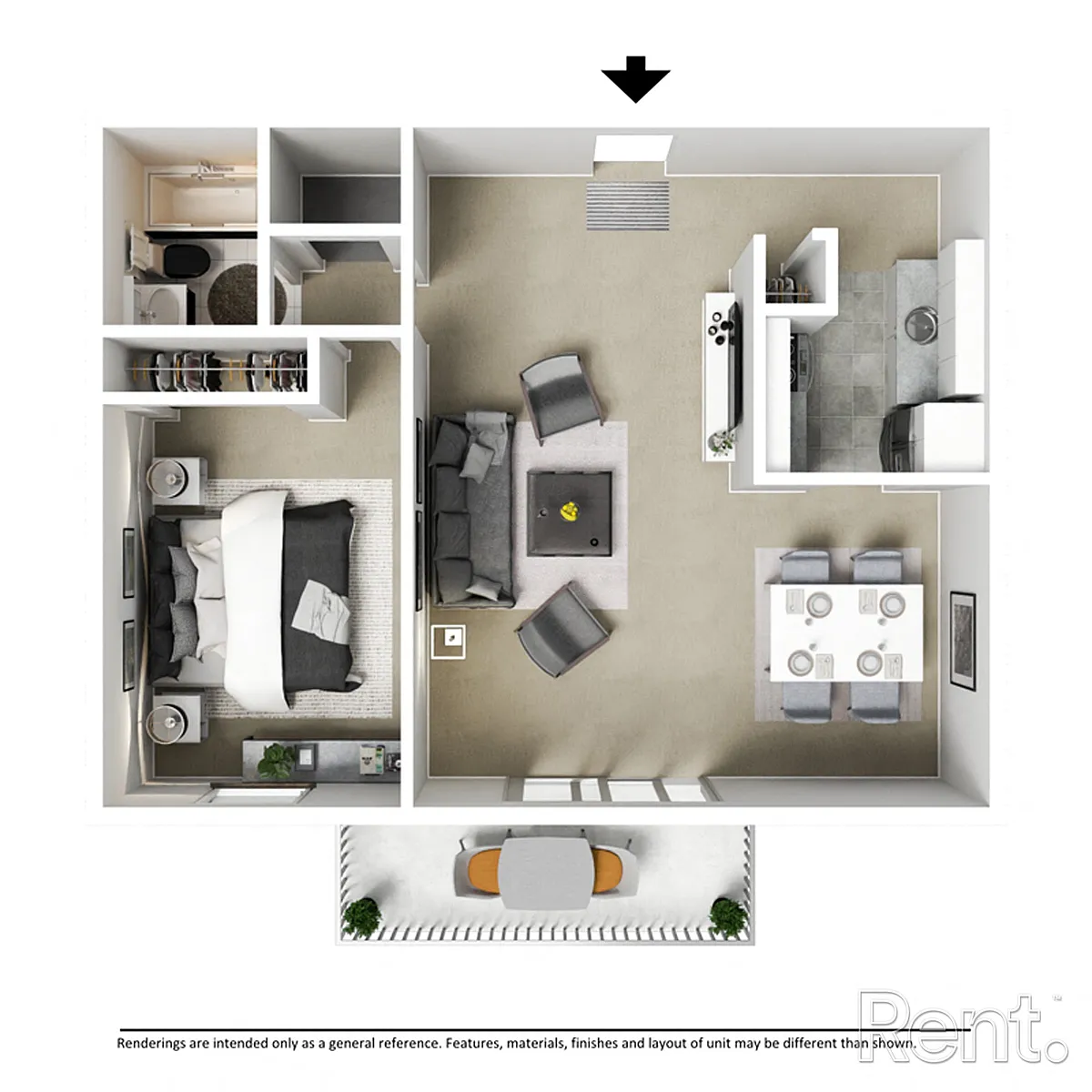 Floor plan 1 Bedroom 1 Bathroom