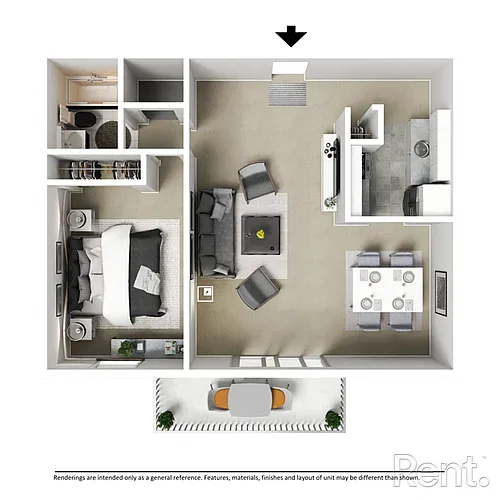 Floor plan 1 Bedroom 1 Bathroom