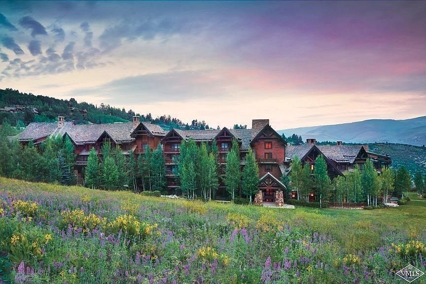 Timbers Bachelor Gulch sunset during the peak summer wildflower season in Beaver Creek, CO.