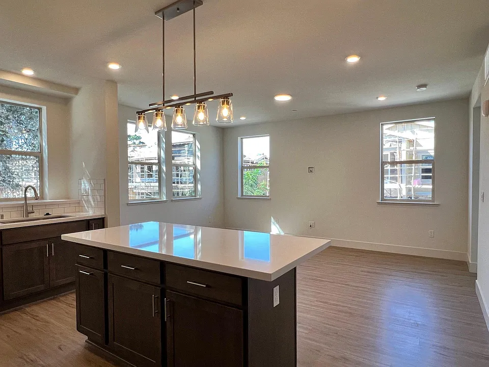 View from kitchen to living area