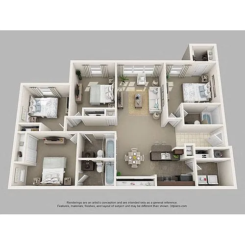 Floor plan 4 Bed | 3 Bath