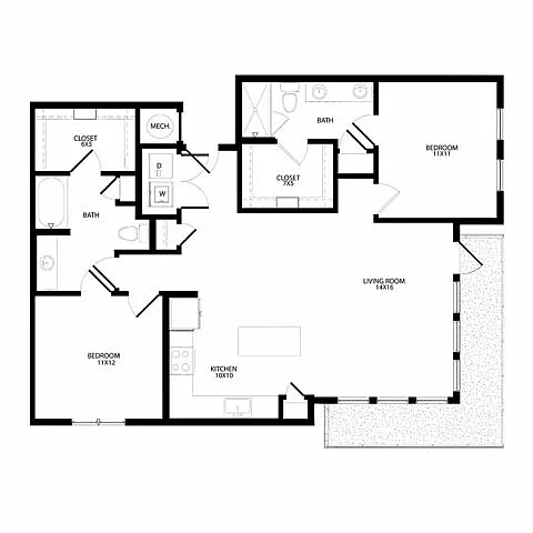 Floor plan Two-Bedroom (B4)
