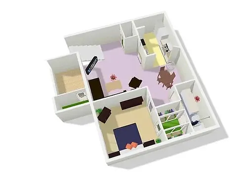 Floor plan 114 Fully Furnished 1 Bed 1 Bath