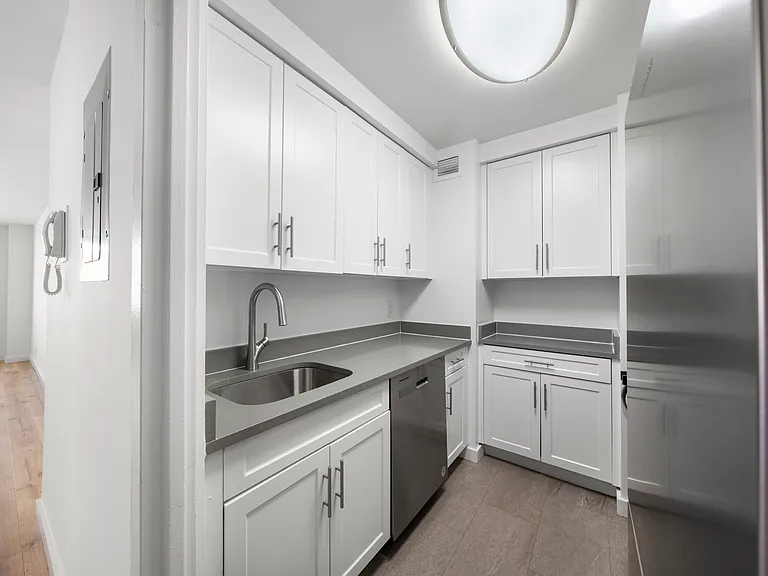 Modern kitchen and sleek stainless steel appliances