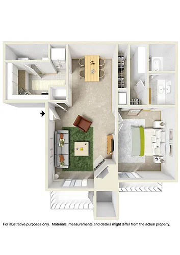 Floor plan 1 Bed 1 Bath