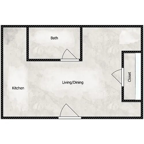 Floor plan Cloverleaf - Studio