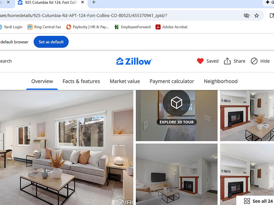 Kitchen, living room with fire place