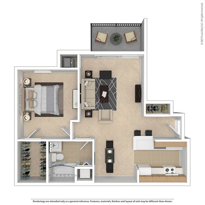 Floor plan One Bedroom Traditional