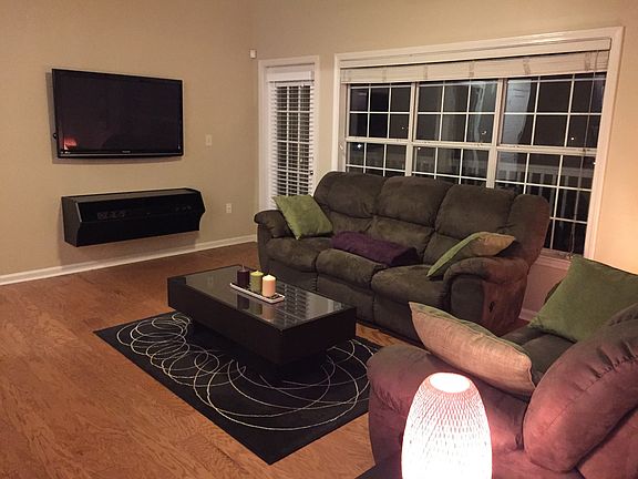 Wall mounted 50" TV and soundbar