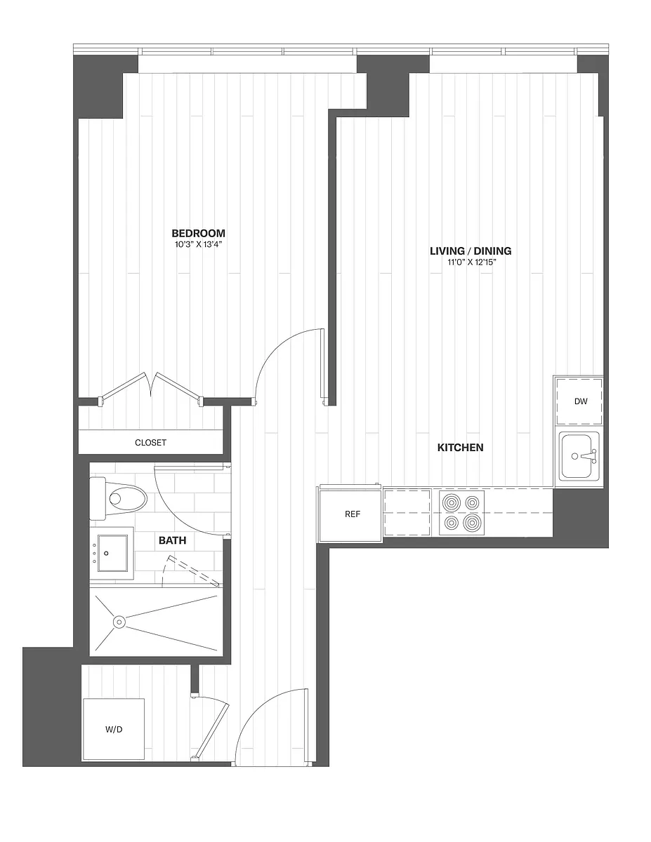 Floor plan 1 Bedroom / 1 Bathroom