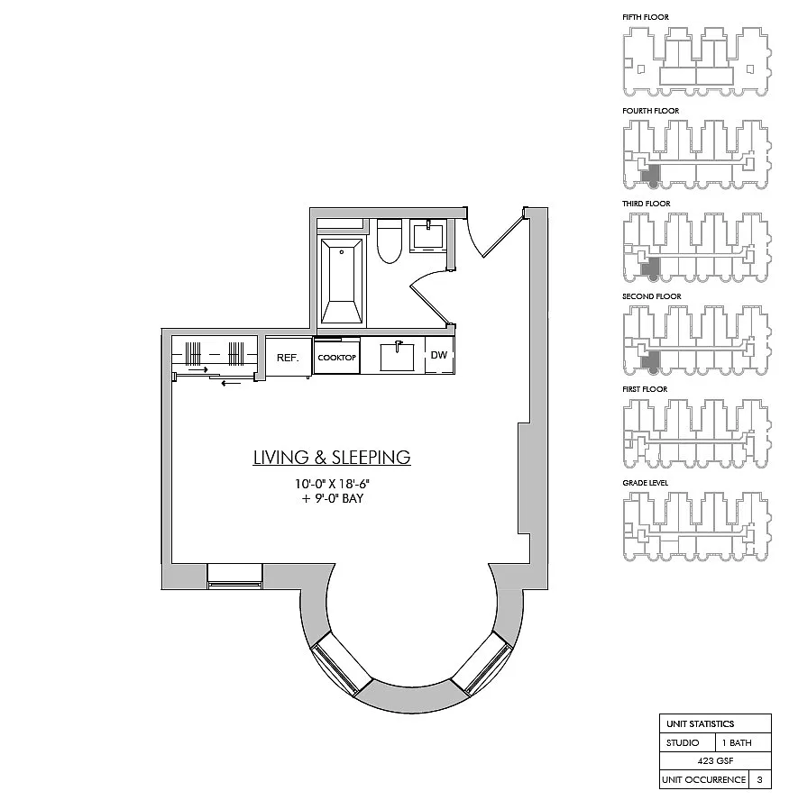 Floor plan Studio S6 type