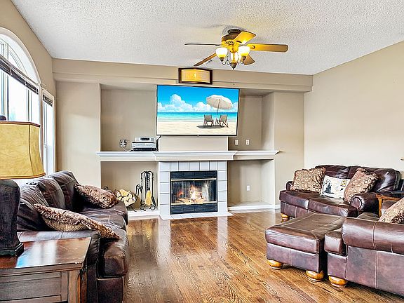 Living room with hardwood