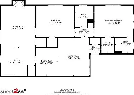 Floor plan and sizes of rooms