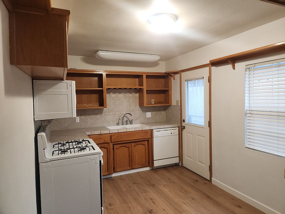 Kitchen with new laminate flooring