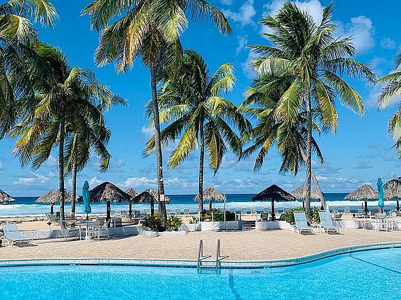 Pool and beach views