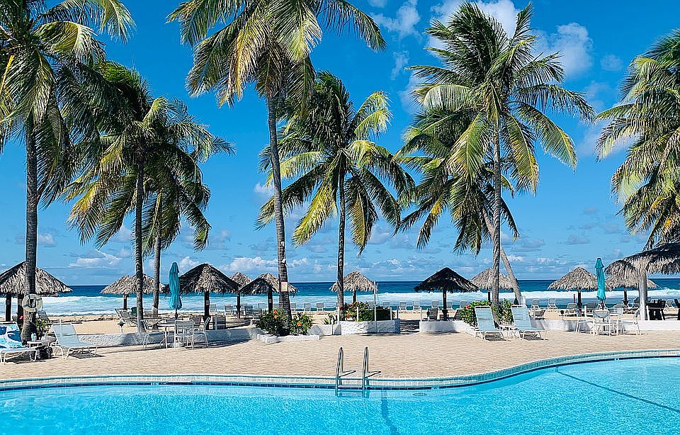 Pool and beach views