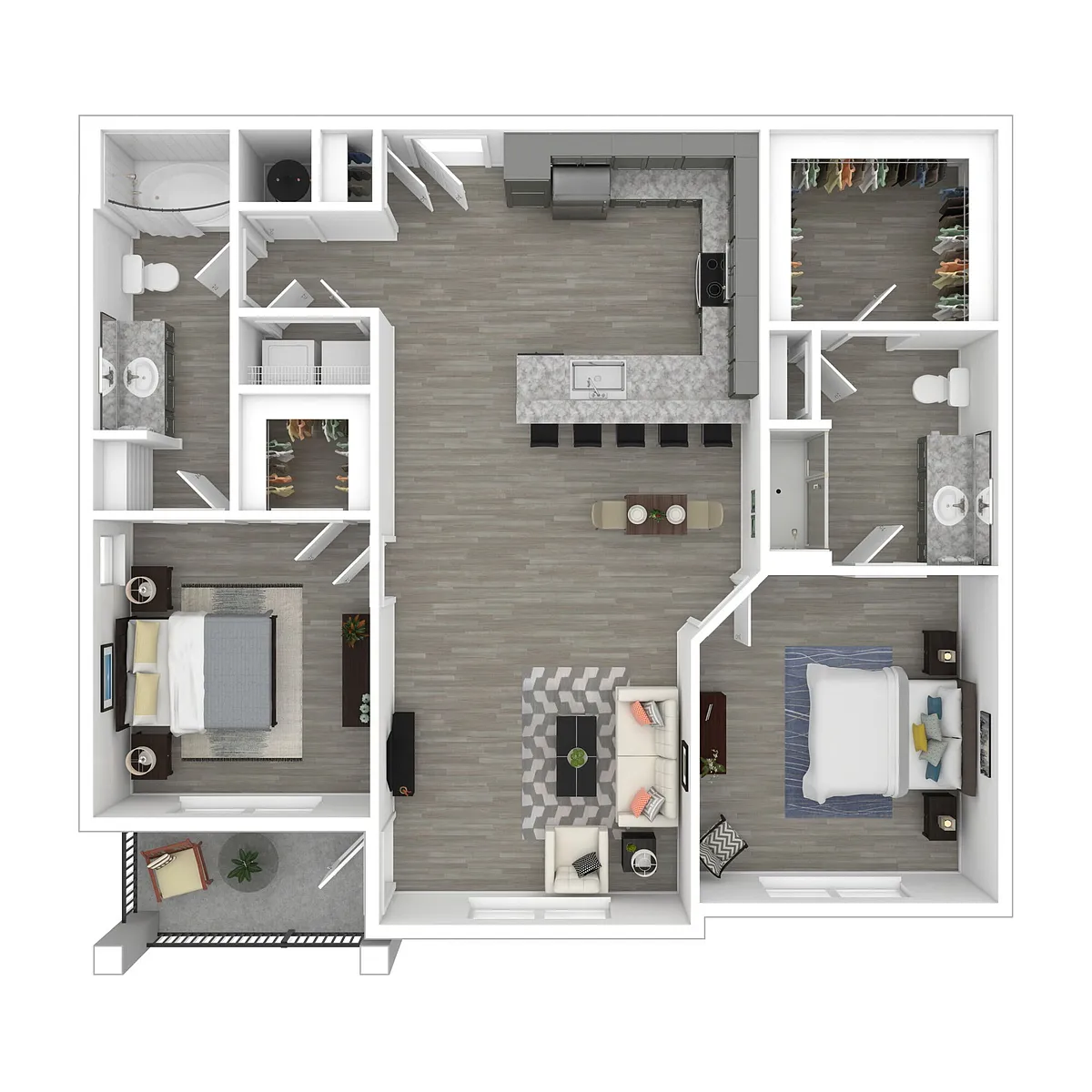Floor plan 2 Bedroom 2A