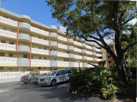 Condo building front view from parking