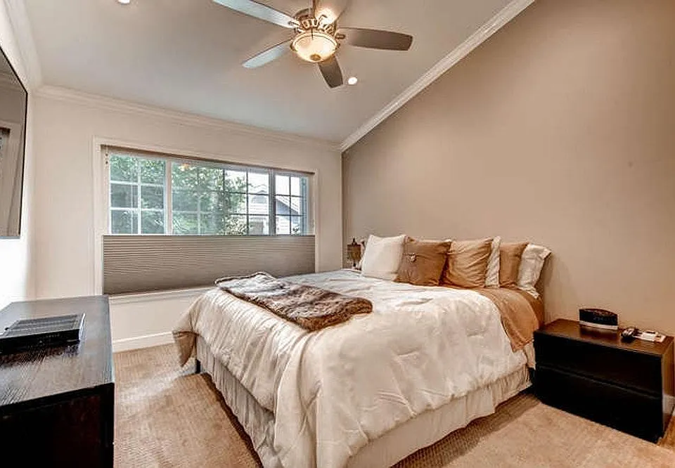 Master Bedroom with King Bed, blackout shades, triple pane g