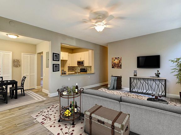 Family room and kitchen