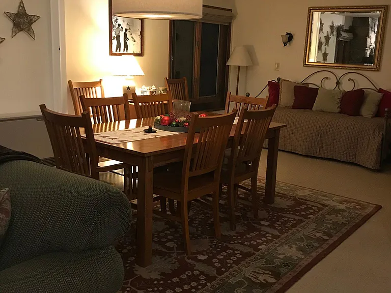 Dining area and bedroom 3 separated by retractable wall.