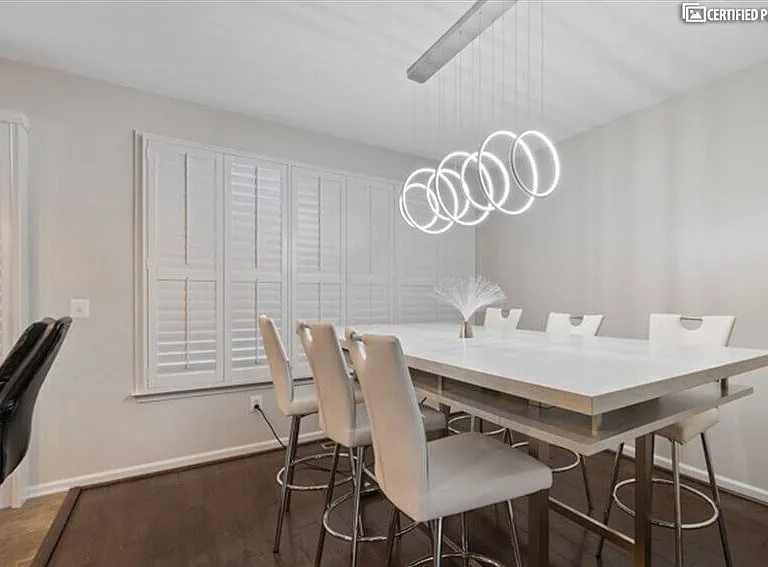 Large double decker table with cubby space and outlets.