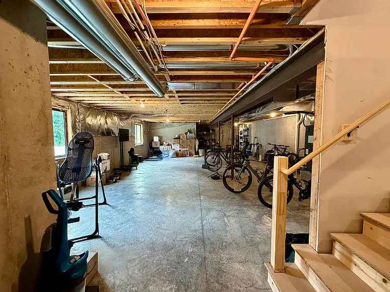 Full unfinished basement for storage