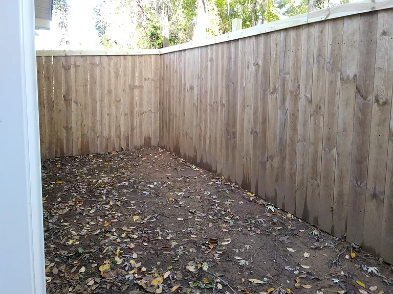 Private, fenced in backyard