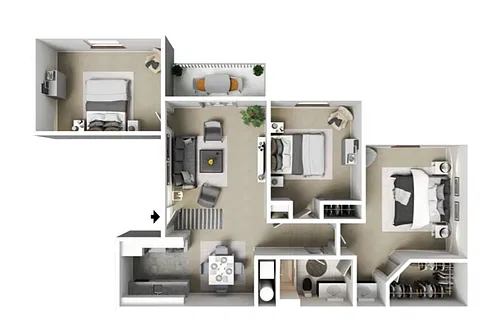 Floor plan 3 X 1