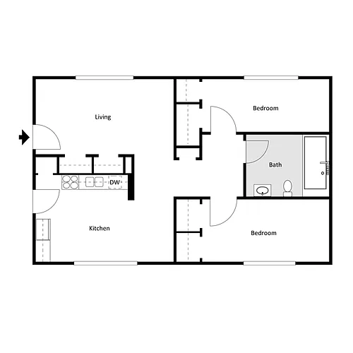 Floor plan Beau Trace 2 Bed Extra Large 415 Building