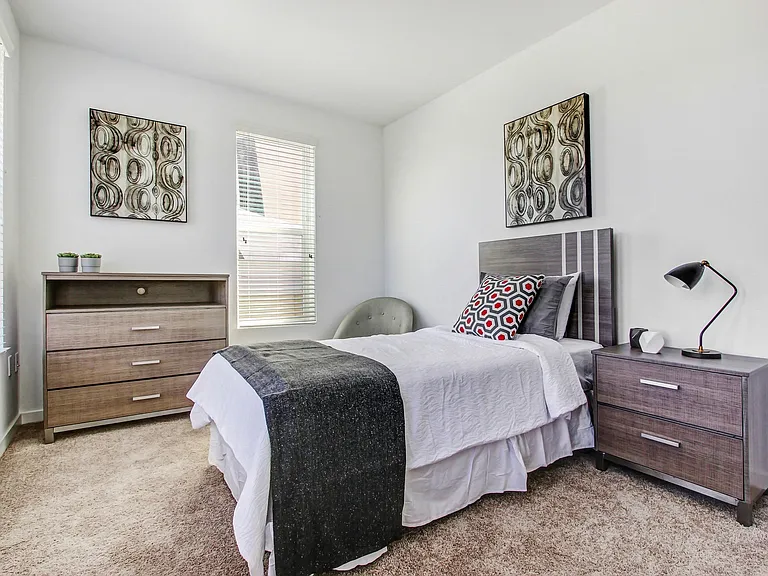 Plush carpet in bedrooms