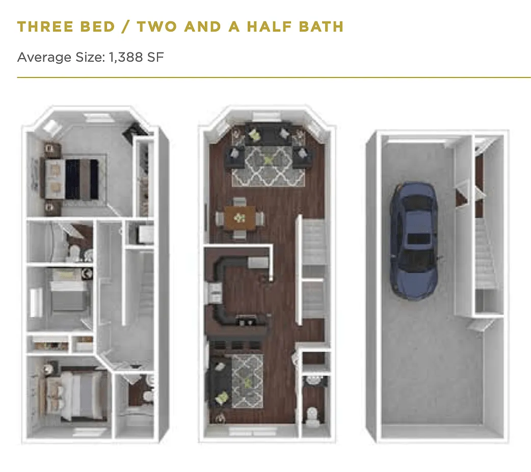 Floor plan 3 Bedrooms, 2.5 Bathrooms