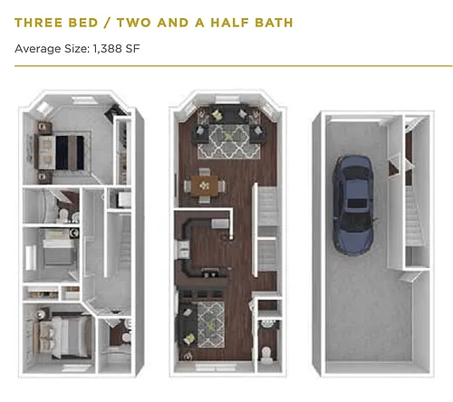 Floor plan 3 Bedrooms, 2.5 Bathrooms