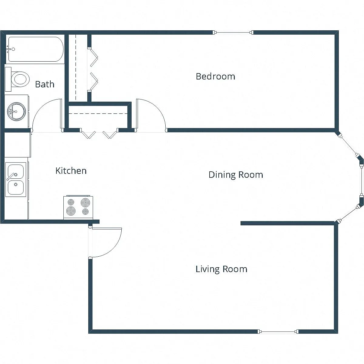 Floor plan One Bedroom 11A