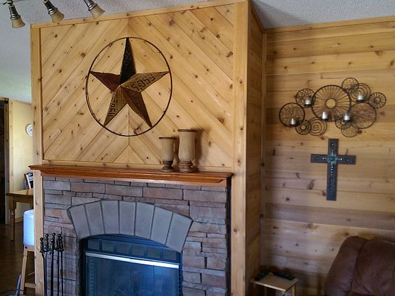 Cedar on opposite walls