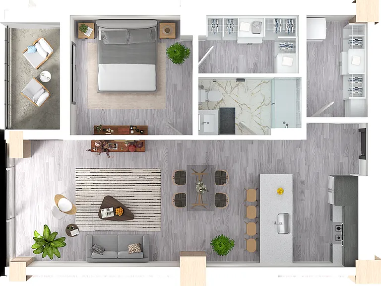 Ash - 1 BD / 1 BA - 833 SF Ash - 1 BD / 1 BA - 833 SF