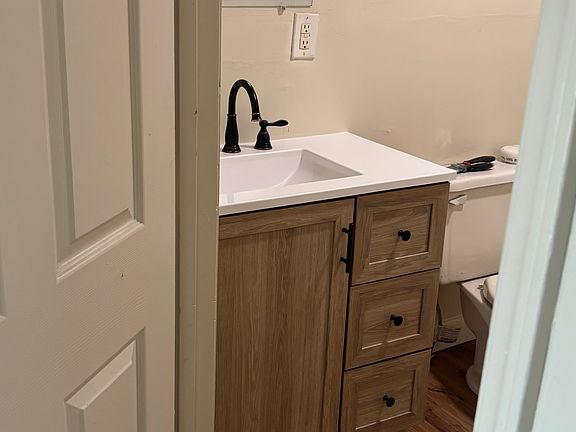 bathroom with new vanity