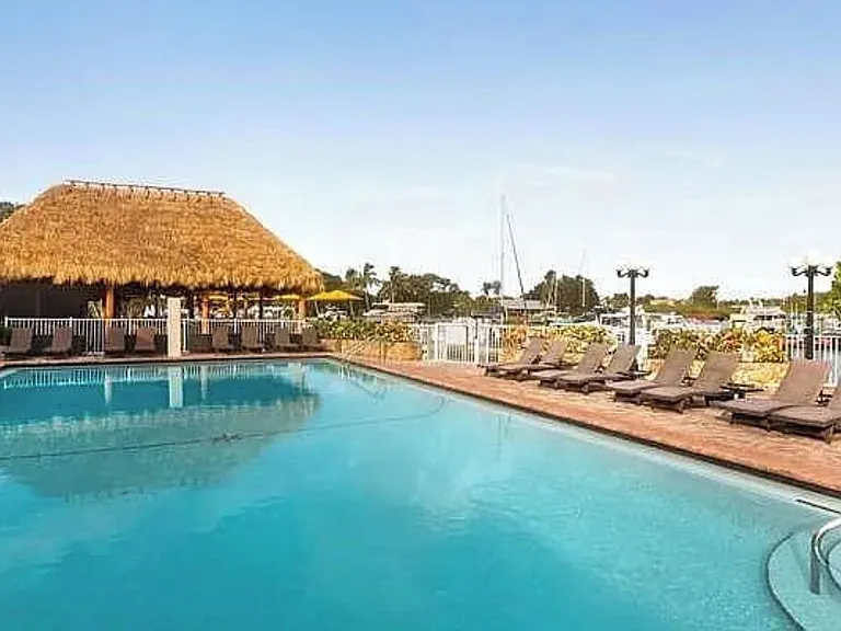 Heated Pool towards Tiki Bar