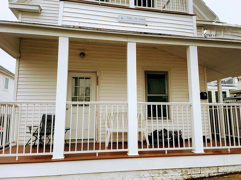 The deck has ocean views.
