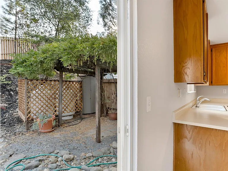 Entering the backyard from the dining room.