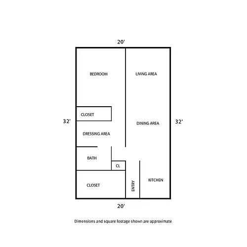 Floor plan Asbury Place 1 Bed and 1 Bath A