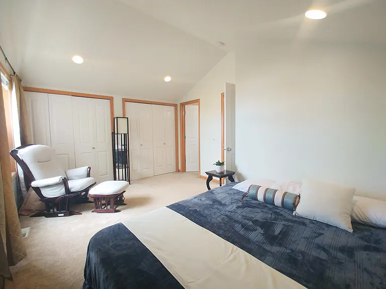 Master bedroom with 2 large closets