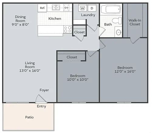 Floor plan 2 Bedroom 1 Bathroom Large Renovated Flat