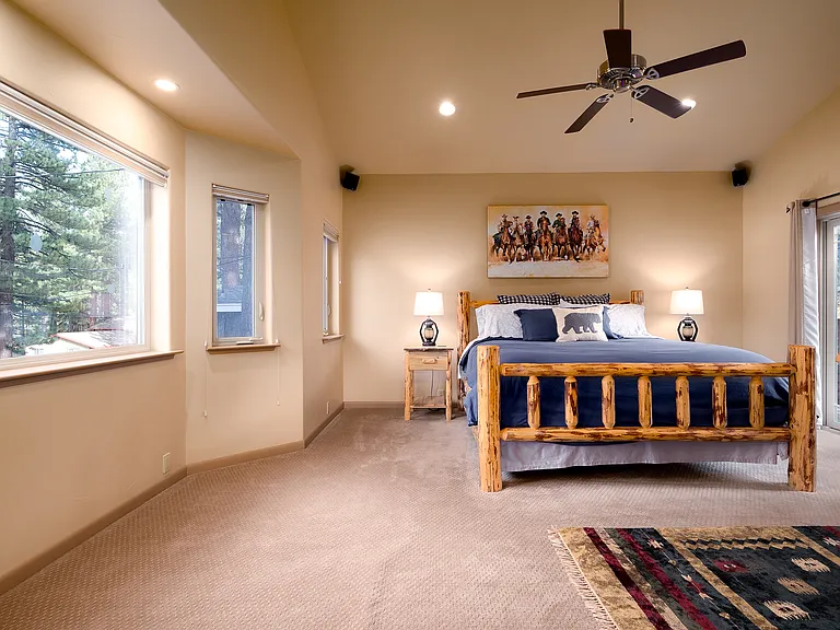 Open and wide Primary bedroom w/ upper deck view.