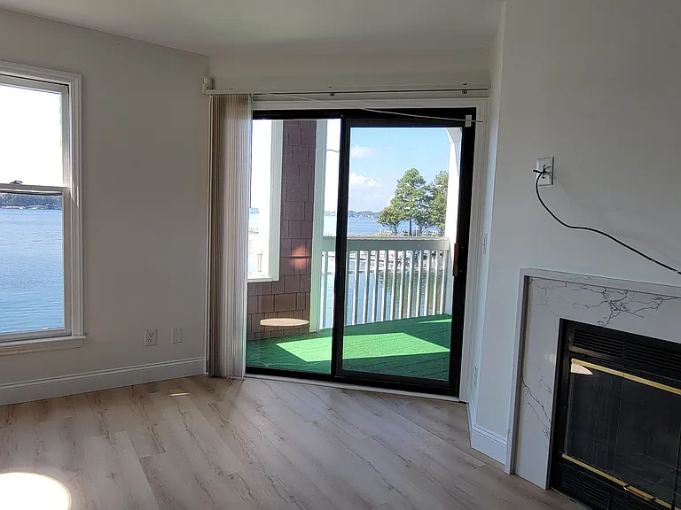 living room with water view