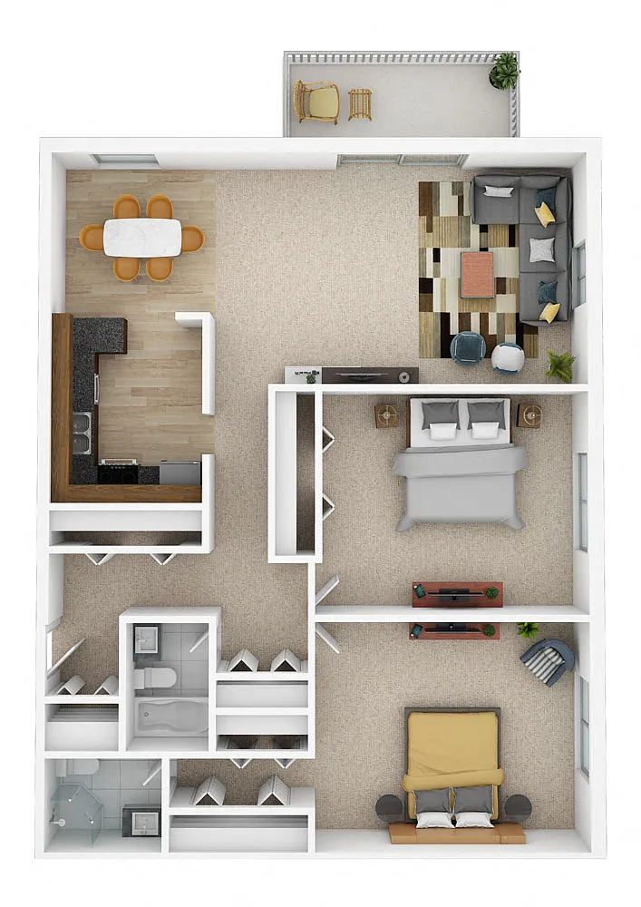 Floor plan Laurel West | Two Bed A