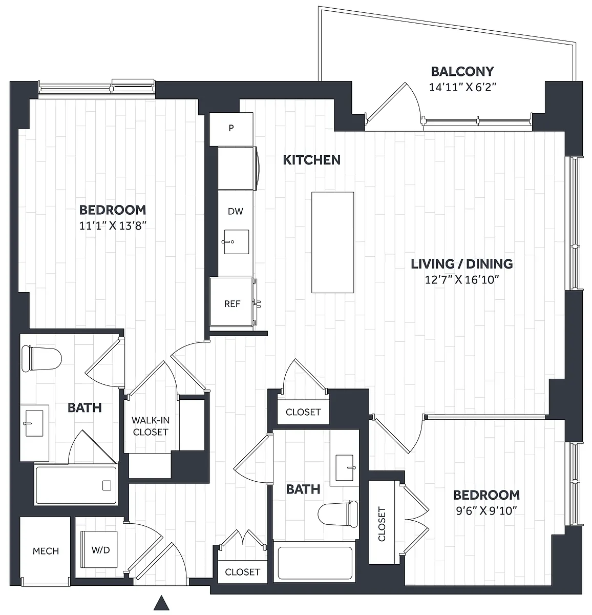 Floor plan 2 Bed/2 Bath - Stratos - CC02