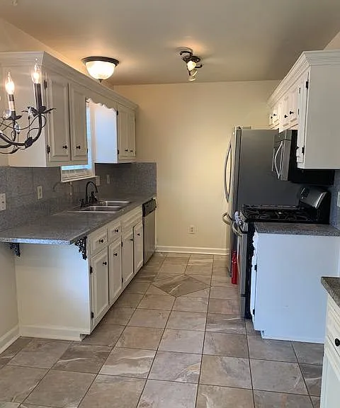 View of kitchen from Family Room door