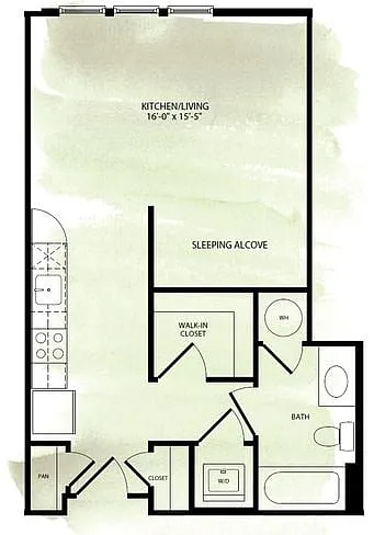 Floor plan Brookland Works S1 Studio 1 Bath